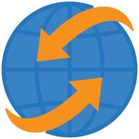 Logistic Globe Flat Icon, Logistic Company Flat Design icon Concept vector