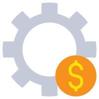 Gear Dollar Flat Icon, Investment concept design in flat icon style vector