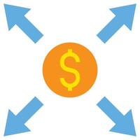 Dollar With Arrow Flat Icon, Investment concept design in flat icon style vector
