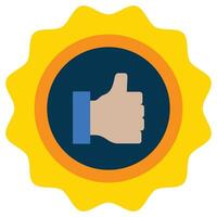 Like Badge Flat Icon, Online Digital Marketing icon in Flat Design Style vector