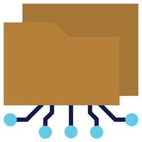 Folder Flat Icon, Artificial Intelligence Concept in flat design style vector