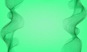 Green Abstract Wave Background with Mesh Lines vector