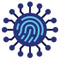 Digital Fingerprint Flat Icon, Artificial Intelligence Concept in flat design style vector