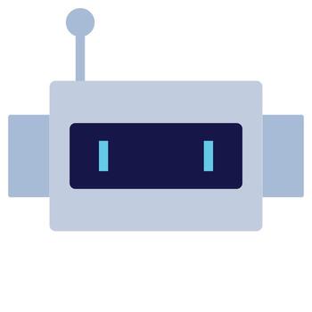 robot cabeza plano icono, artificial inteligencia concepto en plano diseño estilo vector