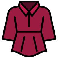 Dress Outline Flat Design Icon, Outline Flat Design Style Icon Illustration vector