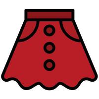 Skirt Outline Flat Design Icon, Outline Flat Design Style Icon Illustration vector