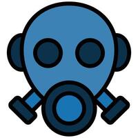 Gas Mask Outline Flat Design Icon, Safety at Workplace Outline Flat Design Icon. vector