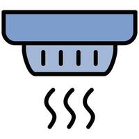 Smoke Detector Outline Flat Design Icon, Safety at Workplace Outline Flat Design Icon. vector