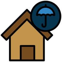 Home Protection Outline Flat Icon, Insurance Outline Flat Design Style Illistration vector