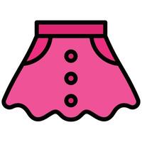 Skirt Outline Flat Icon, Fashion Shopping Store Element Outline Flat Icon vector
