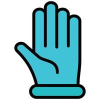 Glove Outline Flat Icon, Science And Laboratory Concept Outline Flat Design Style vector