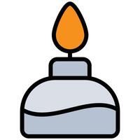 Bunsen Burner Outline Flat Icon, Science And Laboratory Concept Outline Flat Design Style vector