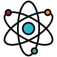 Atom Outline Flat Icon, Science And Laboratory Concept Outline Flat Design Style vector