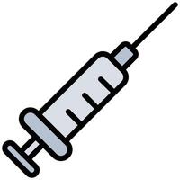 Syringe Outline Flat Icon, Science And Laboratory Concept Outline Flat Design Style vector