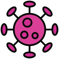 Virus Outline Flat Icon, Science And Laboratory Concept Outline Flat Design Style vector