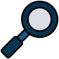 Magnifier Outline Flat Icon, Science And Laboratory Concept Outline Flat Design Style vector
