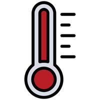 Thermometer Outline Flat Icon, Science And Laboratory Concept Outline Flat Design Style vector