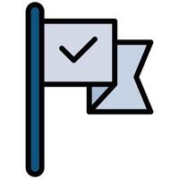 flag Outline Flat Icon, Teamwork Management Outline Flat Icon Collection vector