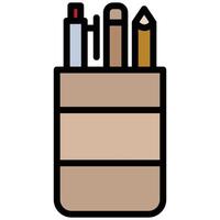 Pen Case Outline Flat Icon, Workplace and office element Outline Flat Design Icon Symbol vector