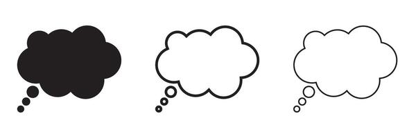 Thought cloud. Think bubble in black and line style. vector
