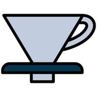 Dripper Outline Flat Icon, Coffee Shop Concept Outline Flat Design Style vector