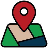 Map Outline Flat Icon, Logistic Company Outline Flat Design icon Concept vector