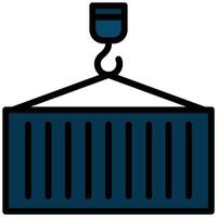 Container Outline Flat Icon, Logistic Company Outline Flat Design icon Concept vector