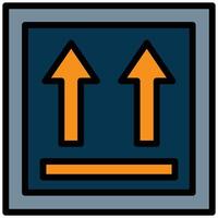 Cardboard Box Up Outline Flat Icon, Logistic Company Outline Flat Design icon Concept vector