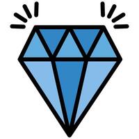 Diamond Gemstone outline flat Icon, Investment concept design in outline flat icon style vector