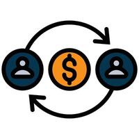 Partner outline flat Icon, Investment concept design in outline flat icon style vector