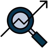 Arrow Search Outline Flat Icon, Online Digital Marketing icon in Outline Flat Design Style vector