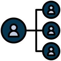Hierarchy Outline Flat Icon, Online Digital Marketing icon in Outline Flat Design Style vector