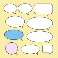 Collection of Blank Speech Bubbles, Various Shapes and Colors vector