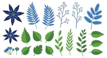 Botanical Exploration A Deep Dive into Leaves Flora Branches Twigs and Floral Elements vector