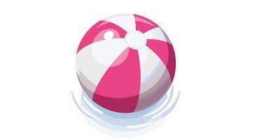 A Vibrant Beach Ball Bouncing Gently on Water Capturing the Essence of Summertime Fun vector