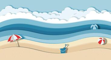 A Relaxing Beach Day Escape with Ocean Waves Sand and Summertime Fun vector