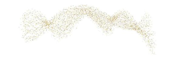 Gold Wave Lines Particles Design. vector