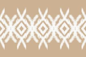Decorative ikat with brown cream color background ethnic pattern fabric art. vector