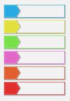 Set of Colorful Blank Rectangle Banners with Arrows Simpel di Illustrator vector