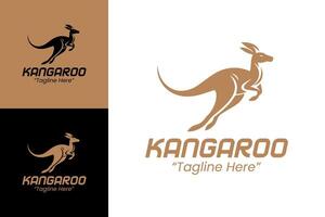 Custom Kangaroo Logo Design in Brown for Business and Branding vector
