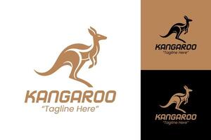 Professional Kangaroo Logo in Brown for Identity and Branding vector
