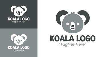 Stylish Koala Logo in Gray for Custom Business Branding Solutions vector