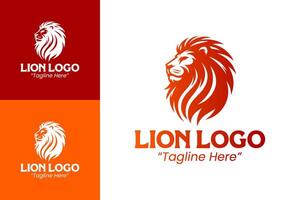 Bold and Creative Lion Logo Design with Orange and Black Color Scheme vector