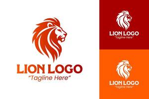 Dynamic Lion Logo with Orange and Black for Eye-Catching Branding vector