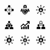 Network teamwork and business growth icons vector