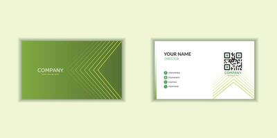 A sleek and modern corporate business card template with a clean design. Ideal for stationery branding with gradient green vector