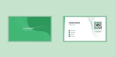 A sleek and modern corporate business card template with a clean design. Ideal for stationery branding with green background vector