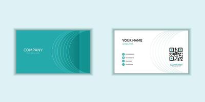 A sleek and modern corporate business card template with a clean design. Ideal for stationery branding with turquoise color vector