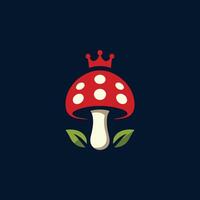 a mushroom with a crown on it vector