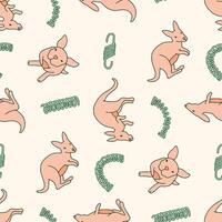 Seamless Pattern of Kangaroo Metal Spring Background for Fashion Wrapping Print Fabric Surface vector